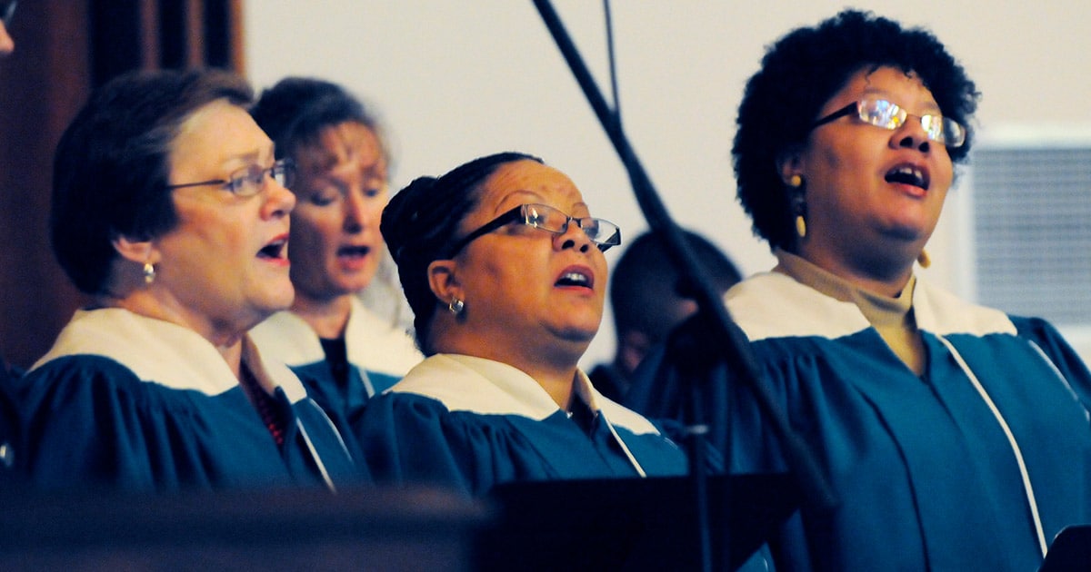 Church choir singing Christian music.